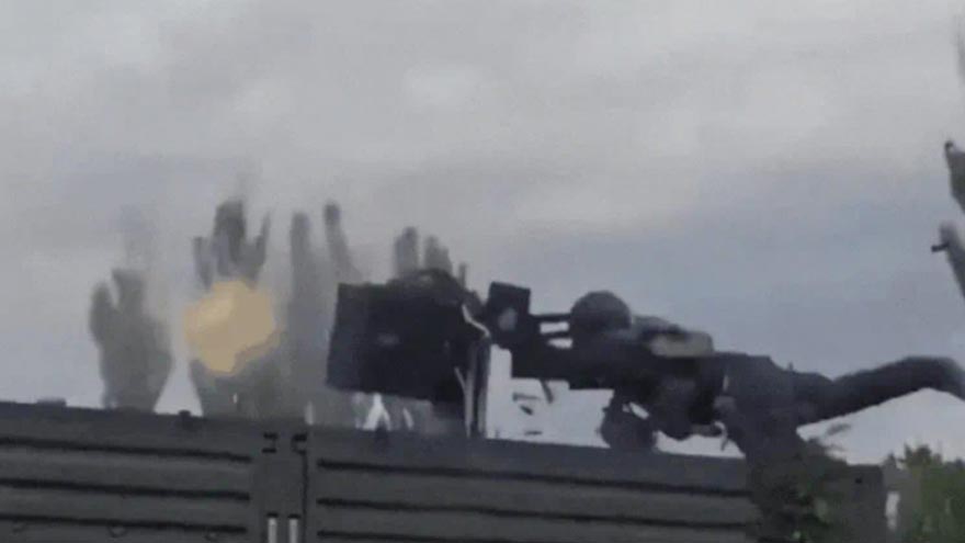Helicopter machine gun spins out of control during test