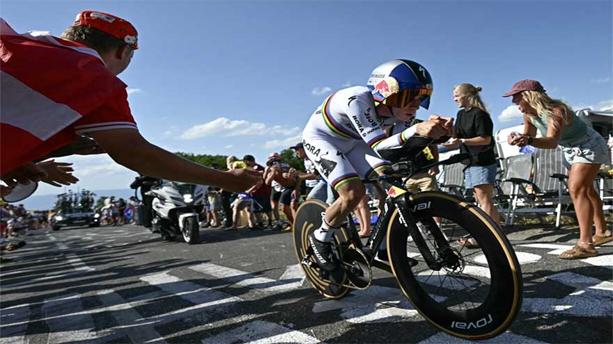 Evenepoel wins 'special' Tour de France individual time-trial