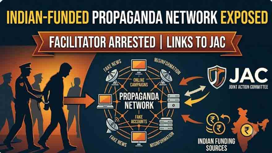 Indian-funded propaganda network exposed, banned JAAC facilitator held