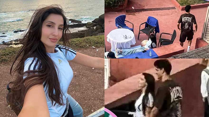 Fans speculate as Nora Fatehi, footballer Yassine spotted together in Morocco
