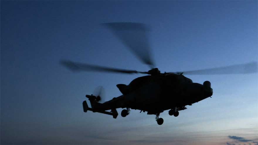Royal Navy says one of its helicopter crashes in southwest England