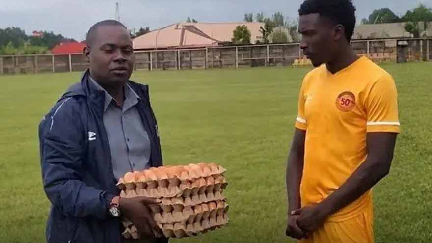 No trophy, no cash: Player gifted egg crates after match-winning performance
