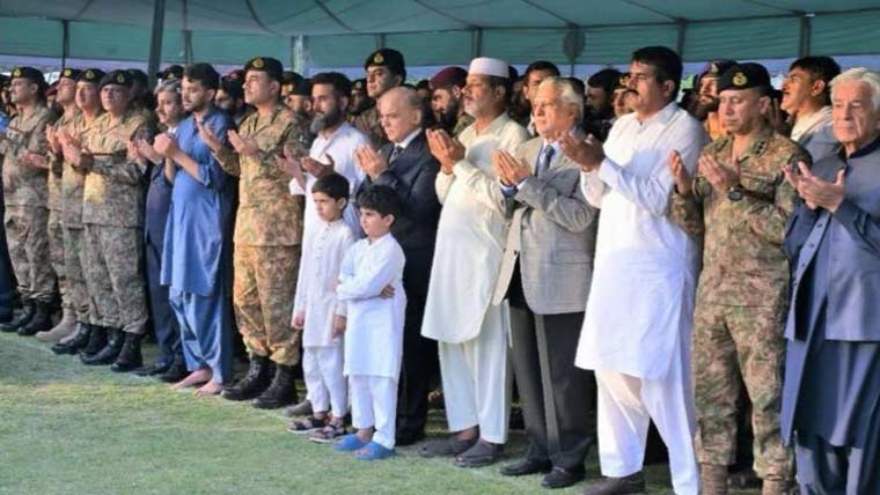 PM Shehbaz, Field Marshal Asim Munir attend funeral prayers for Muzaffarabad helicopter crash martyrs