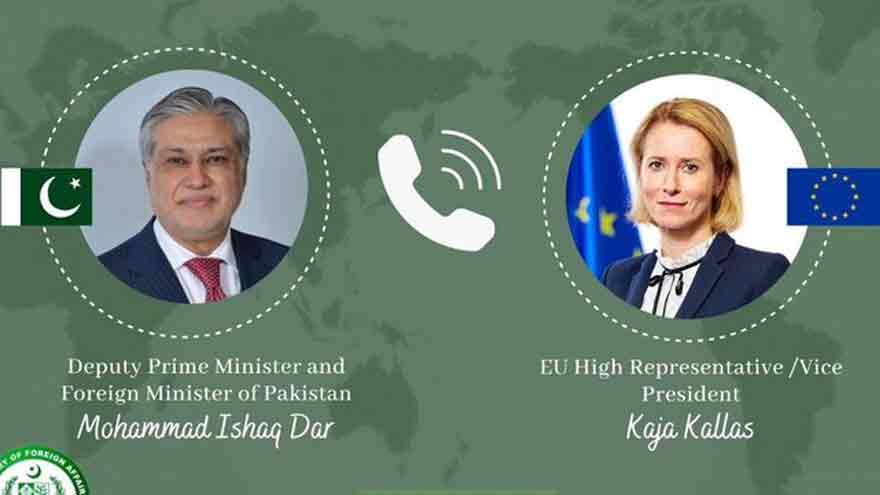 Dar speaks with EU vice president on US-Iran situation