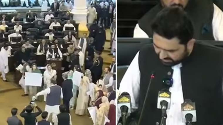 وزیراعلیٰ خیبرپختونخوا سہیل آفریدی بجٹ پیش کر رہے ہیں