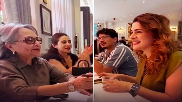 کبریٰ خان کی بھارتی اداکارہ سارہ علی خان اور شرمیلا ٹیگور کے ساتھ ویڈیو وائرل