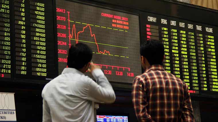سٹاک مارکیٹ میں تیزی کے بعد مندی، ہنڈرڈ انڈیکس منفی زون میں بند ہوا