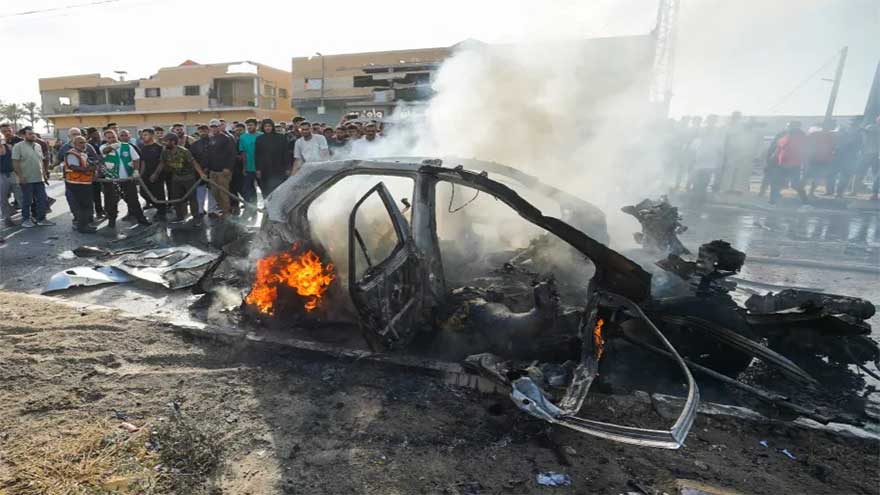 Israeli attack on car in central Gaza kills three Palestinians
