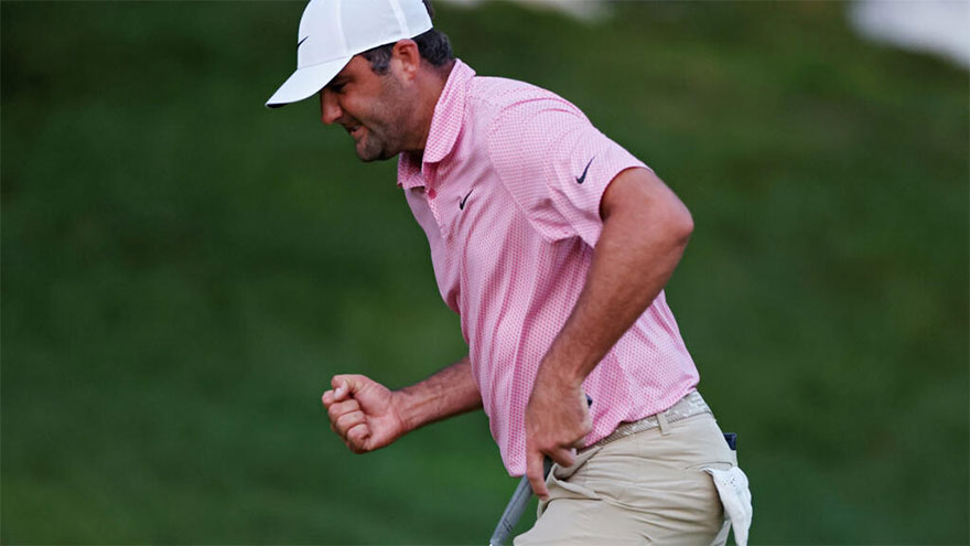 Scheffler to face Hovland in Monday playoff for PGA Travelers title