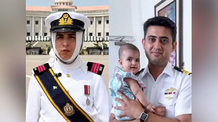 پاک بحریہ کے شہید افسر کی باہمت اہلیہ الویرا حمزہ نے پاکستان نیوی میں کمیشن حاصل کر لیا