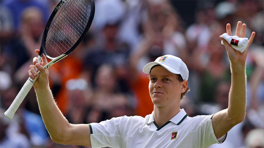 Sinner survives scare and fall to reach Wimbledon second round
