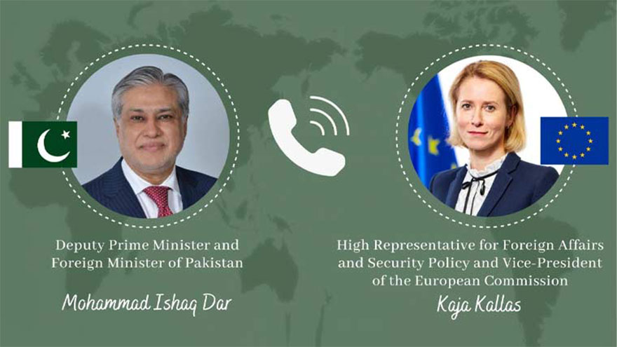 Ishaq Dar, EU High Representative discuss recent regional developments