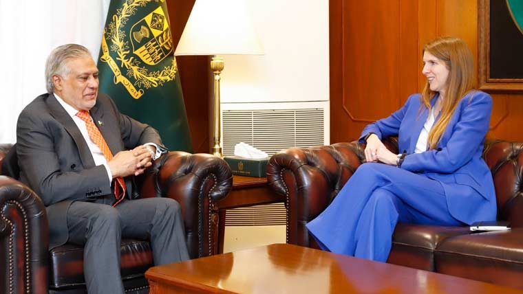 اسحاق ڈار سے برطانوی ہائی کمشنر کی ملاقات، خطے کی صورتحال پر گفتگو