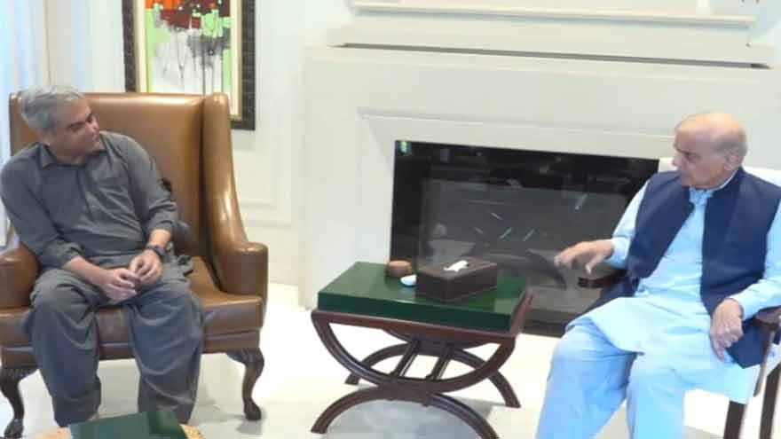 PM Shehbaz visits Mohsin Naqvi, inquires after his health