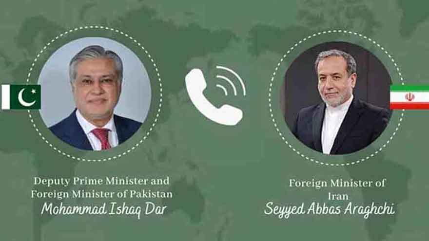 Ishaq Dar holds phone call with Iran's Abbas Araghchi