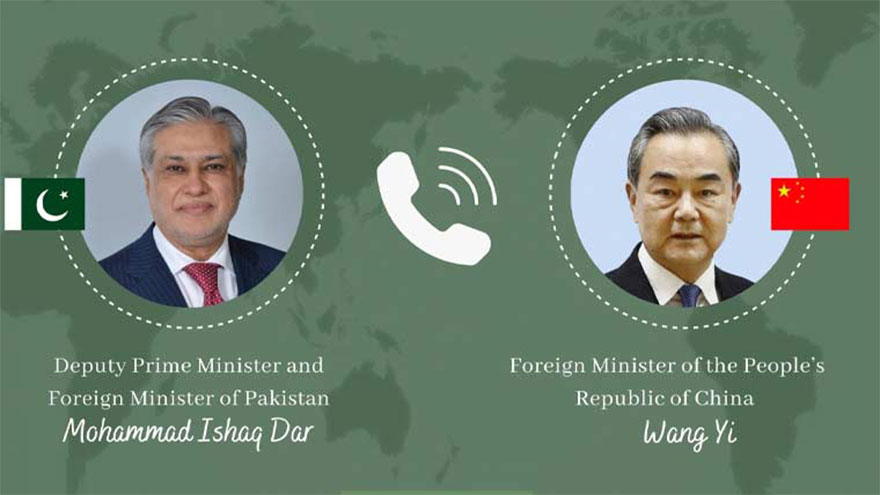 Ishaq Dar, Chinese FM Wang Yi discuss regional situation