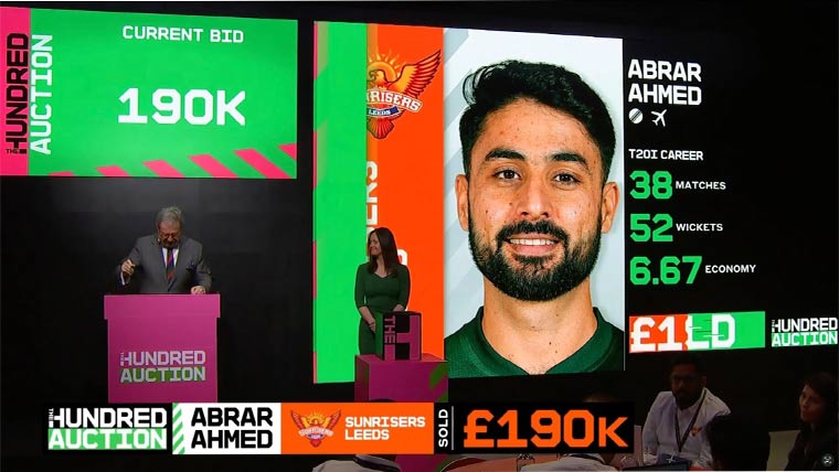 دی ہنڈرڈ لیگ، آئی پی ایل سے منسلک ٹیم نے پاکستانی سپنر ابرار احمد کو ٹیم میں شامل کرلیا