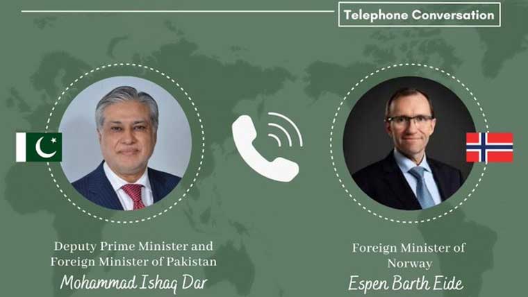 اسحاق ڈارکا نارویجن ہم منصب سے رابطہ، مشرق وسطیٰ میں بگڑتی صورتحال پر تبادلہ خیال