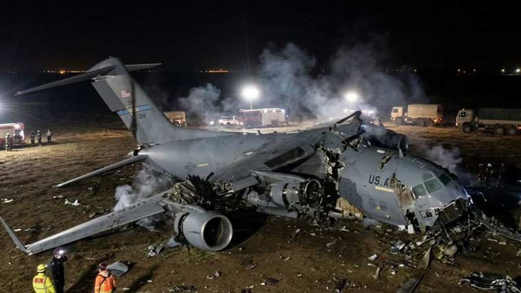 عراق میں تباہ ہونے والے فوجی طیارے میں سوار تمام اہلکار ہلاک ہوگئے: امریکا کی تصدیق