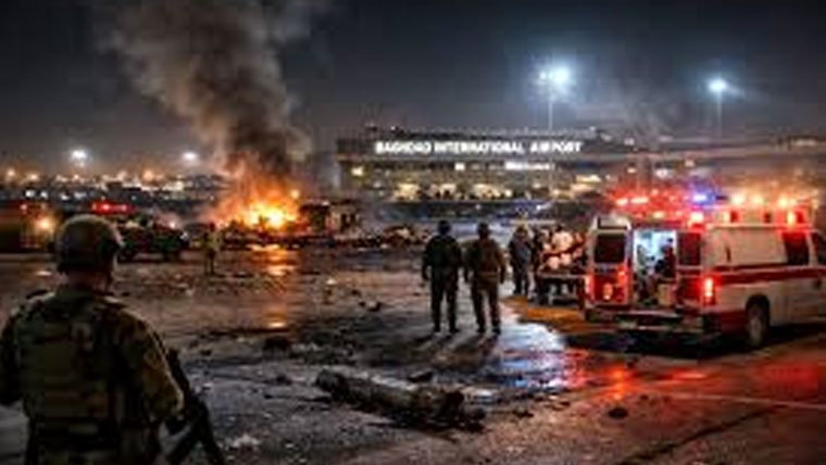 بغداد انٹرنیشنل ایئرپورٹ پر ڈرونز حملہ، 10 امریکی فوجی ہلاک