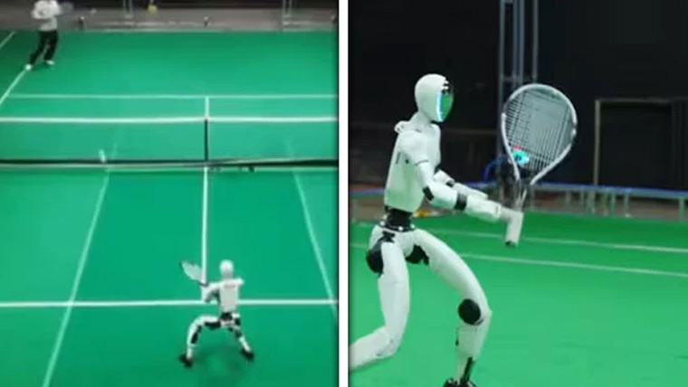 روبوٹ اب انسانوں کے ساتھ  ٹینس کھیلے گے ، ویڈیو وائرل
