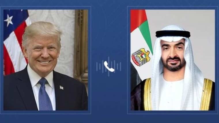 یو اے ای صدر اور صدر ٹرمپ کا رابطہ، خطے کی صورتحال، ایرانی حملوں پر تبادلہ خیال