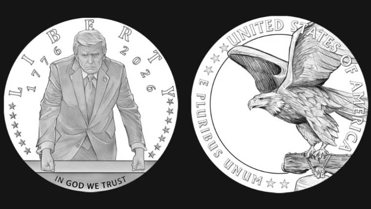 امریکا کا 250 واں یوم آزادی: صدر ٹرمپ والی تصویر والا سونے کا سکہ جاری کرنیکی منظوری