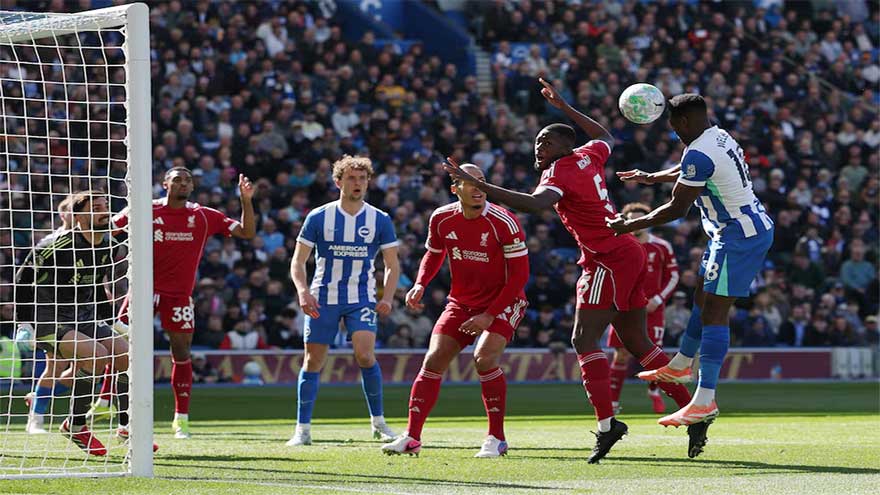 Welbeck dents Liverpool's Champions League hopes in Brighton, Everton thrash Chelsea 3-0