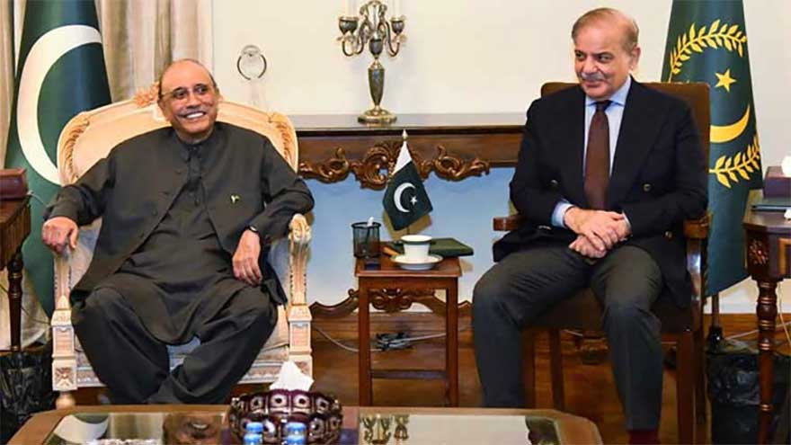 Prime Minister Shehbaz discusses Middle East with President Zardari