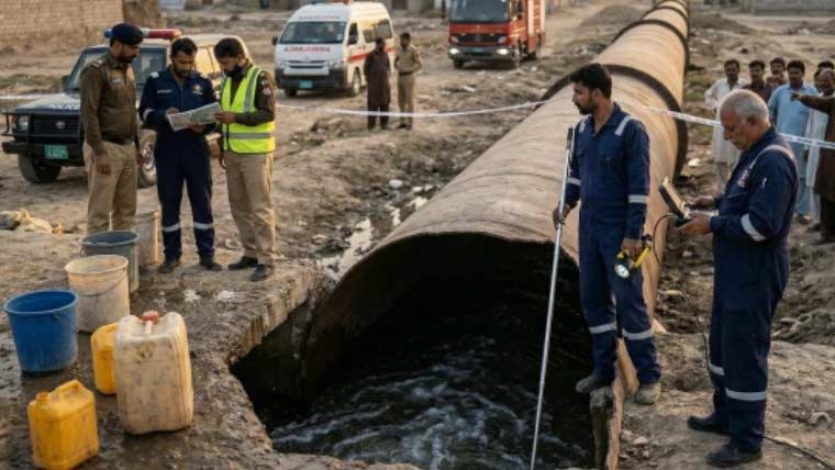 کراچی میں پانی کی لائن میں ڈوبنے والی بچی کی لاش برآمد