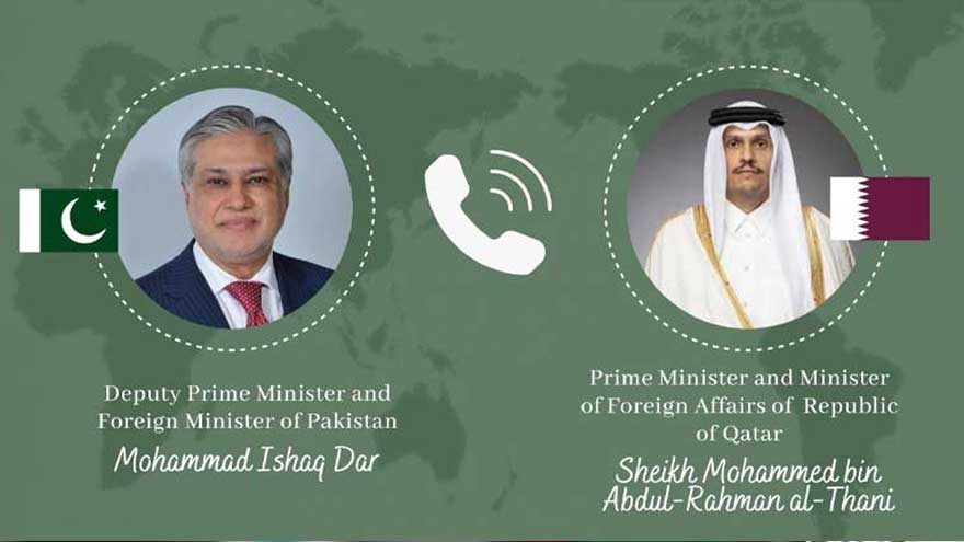 Ishaq Dar holds calls with Qatar and Indonesia leaders