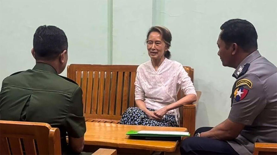 Myanmar moves Aung San Suu Kyi to house arrest