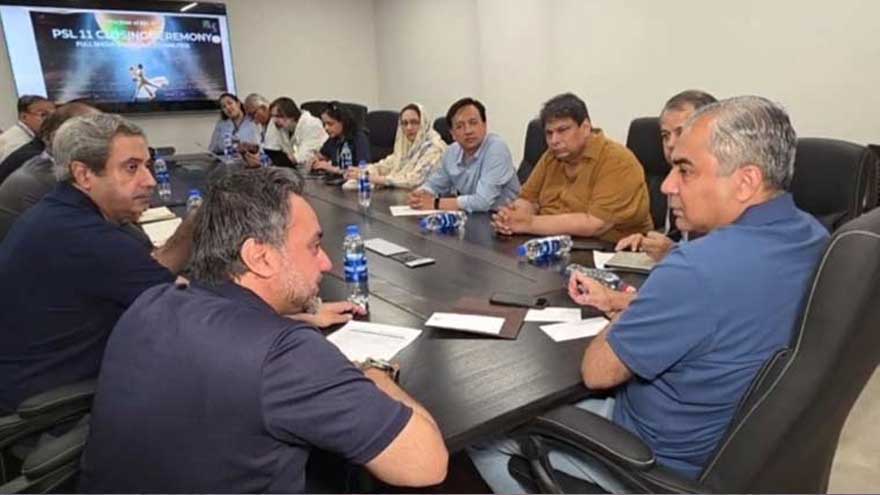 PCB Chairman Mohsin Naqvi reviews PSL 11 Final arrangements