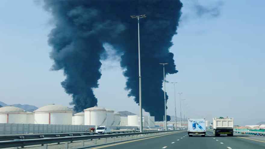 UAE's Fujairah says fire breaks out at petroleum complex after Iranian drone attack