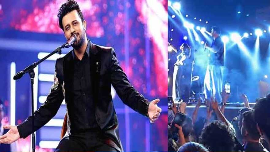 Atif Aslam concert briefly disrupted after fan climbs stage in Karachi