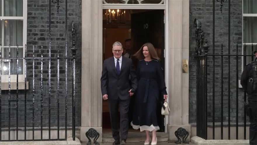 UK's Starmer leaves Downing Street ahead of state opening of parliament
