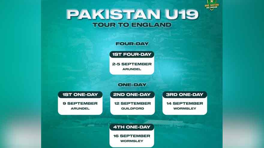 Pakistan U19 to tour England in September