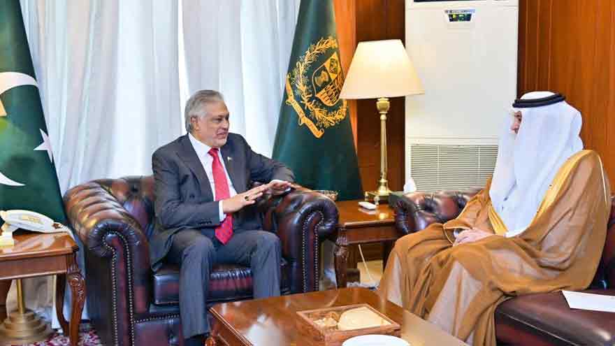 Ishaq Dar, Saudi ambassador discuss regional developments
