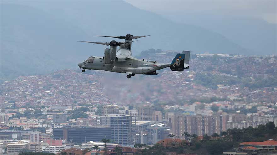 US conducts military drill over Venezuelan capital Caracas