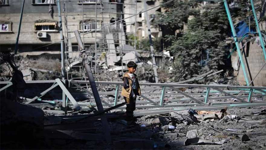Israeli strike kills Gaza boy and five police officers, police say