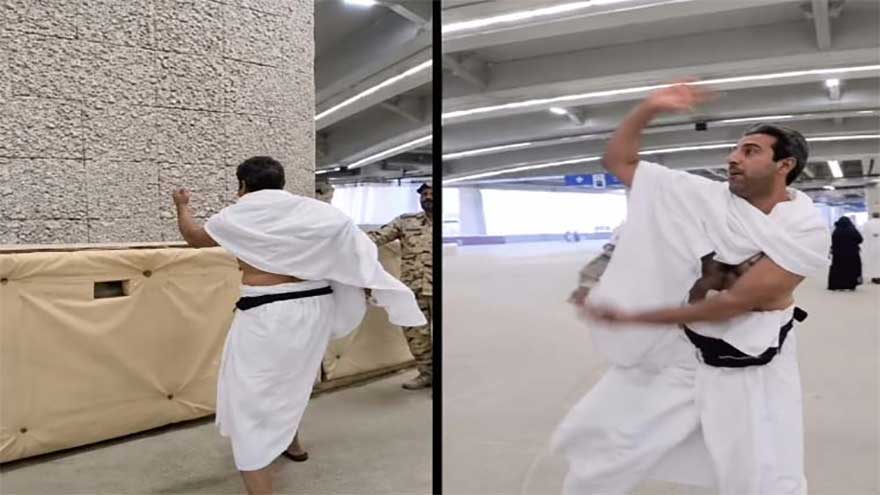 Wasim Akram's 'inswing yorker' at Jamarat goes viral on social media