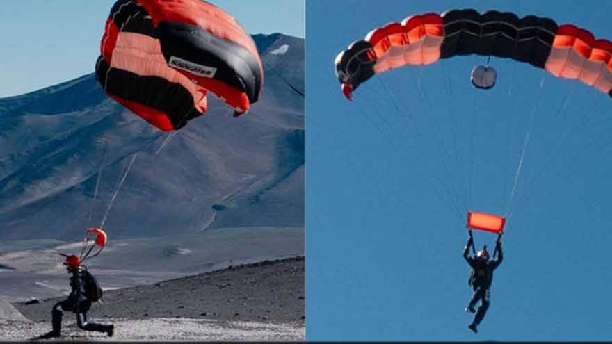 Skydiver makes historic landing on world's highest active volcano