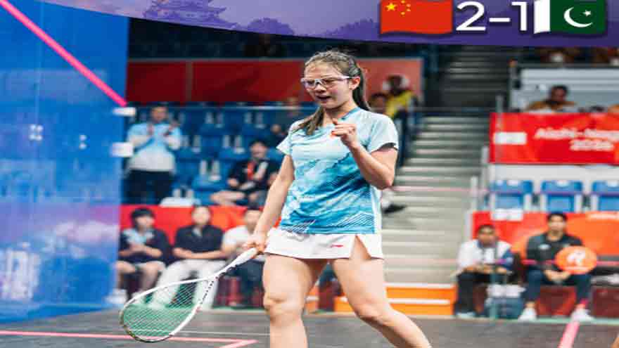 China edge Pakistan 2-1 in Asian Games women's squash team championship