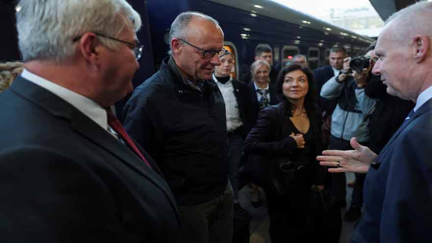 Germany's Merz arrives in Kyiv to finalize drone deal, release aid