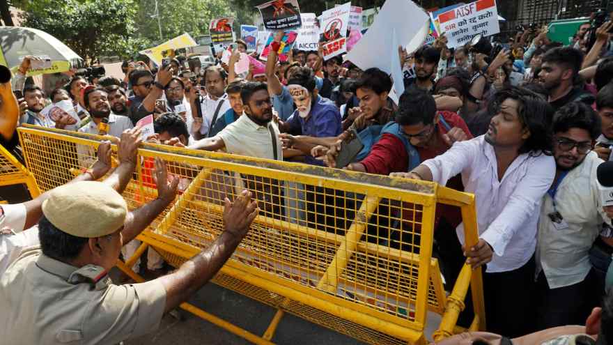 Indians protest election chief as police probe harassment claims