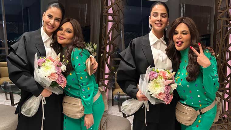دبئی میں اچاناک ملاقات میں راکھی ساونت کا صبا قمر کو سرپرائز