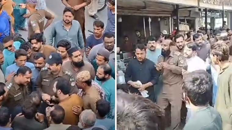 مظفرگڑھ میں تاجروں اور ایلیٹ فورس میں ہاتھا پائی، جیولر کے اغواء کیخلاف احتجاج