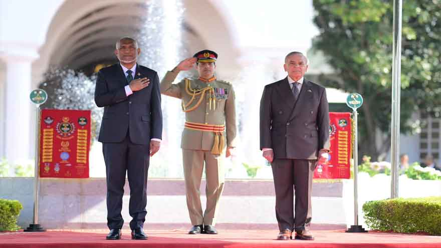 Maldives President Dr Muizzu given guard of honour at PM House