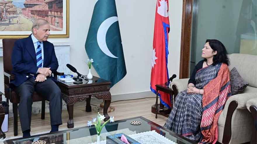PM Shehbaz visits Nepal embassy, expresses solidarity over flood tragedy
