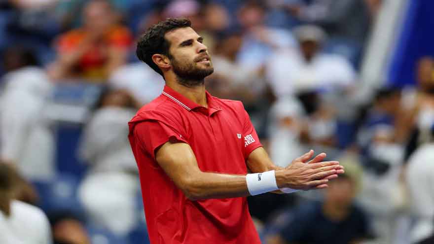 Khachanov back to US Open semi-finals as Blockx retires